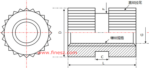 通孔嵌装圆螺母图纸