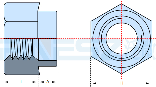 六角型涨铆螺母图纸